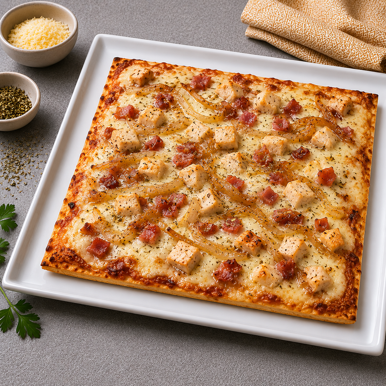 Pizza pollo bbq