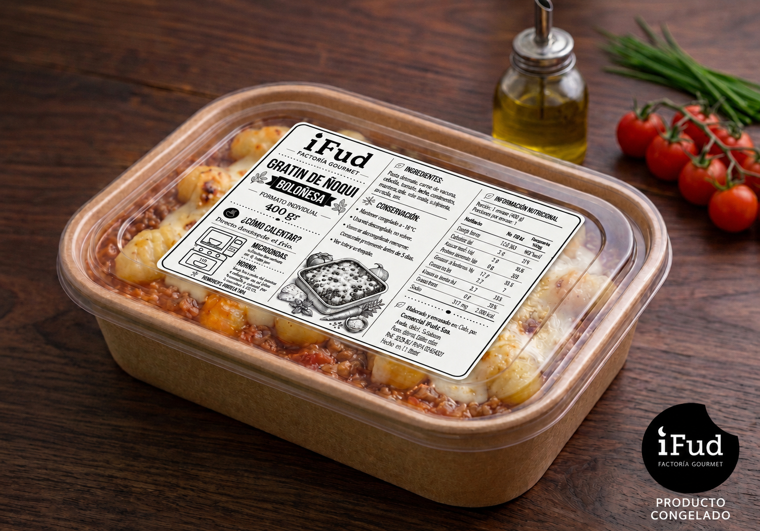 Gratin de ñoquis con salsa boloñesa
