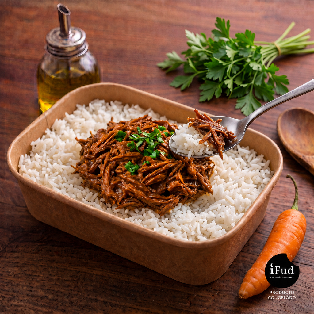 Carne mechada con arroz