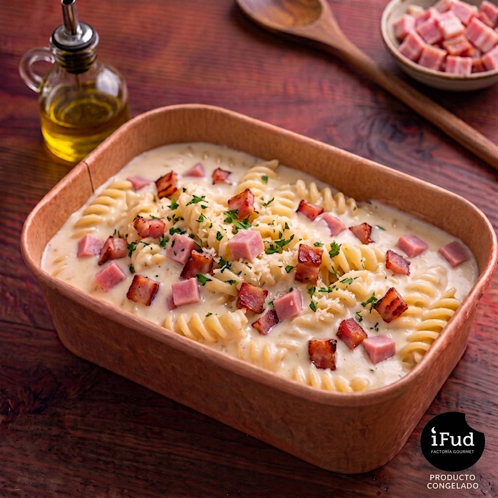 Espirales con salsa alfredo