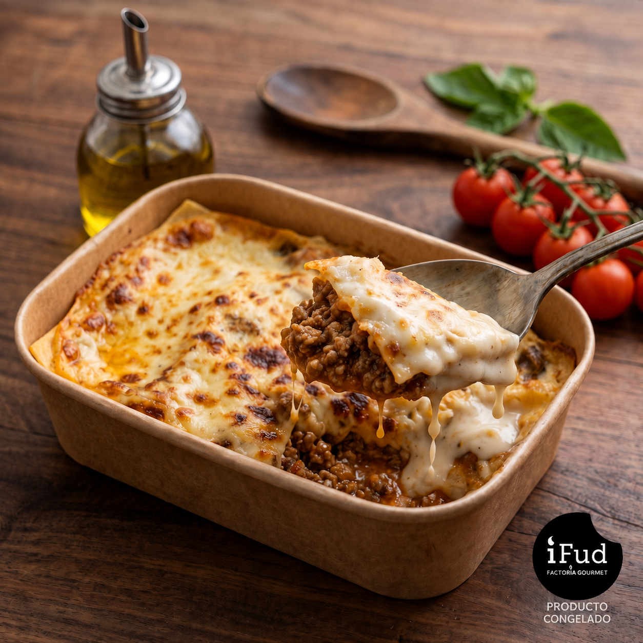Lasaña boloñesa de carne molida