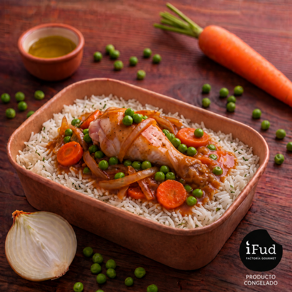 Pollo arvejado con arroz