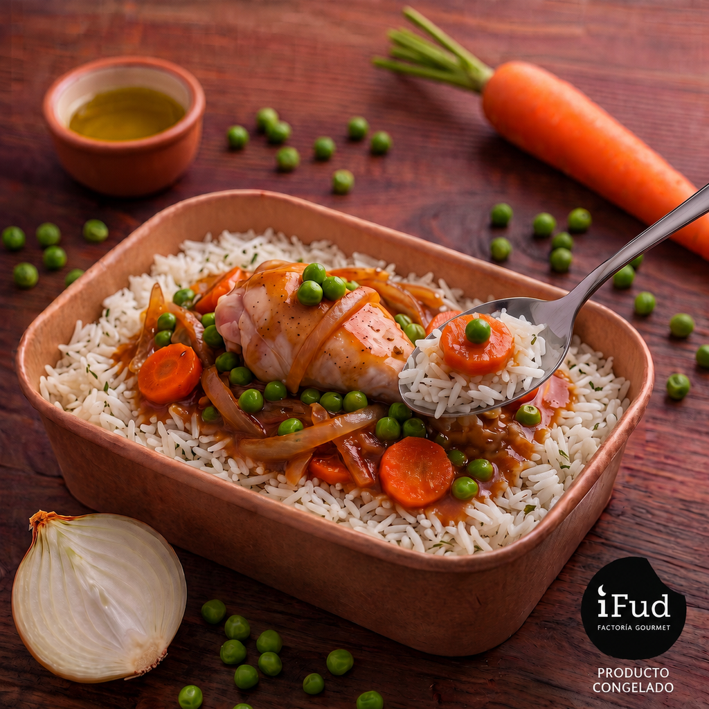 Pollo arvejado con arroz