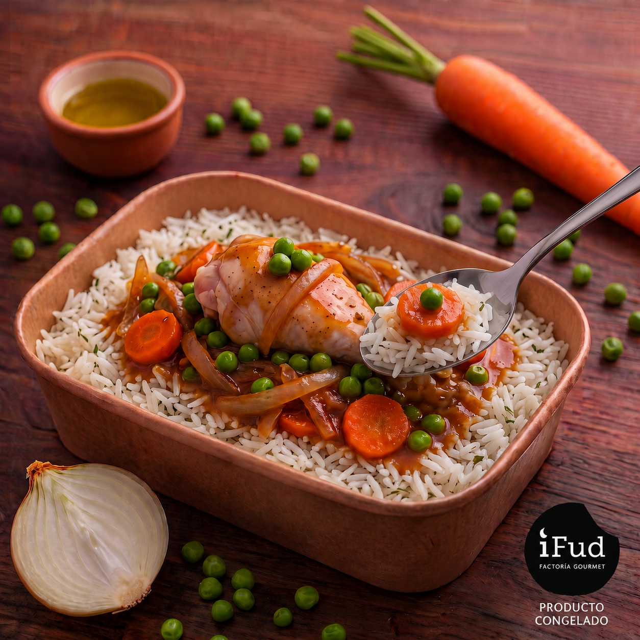 Pollo arvejado con arroz