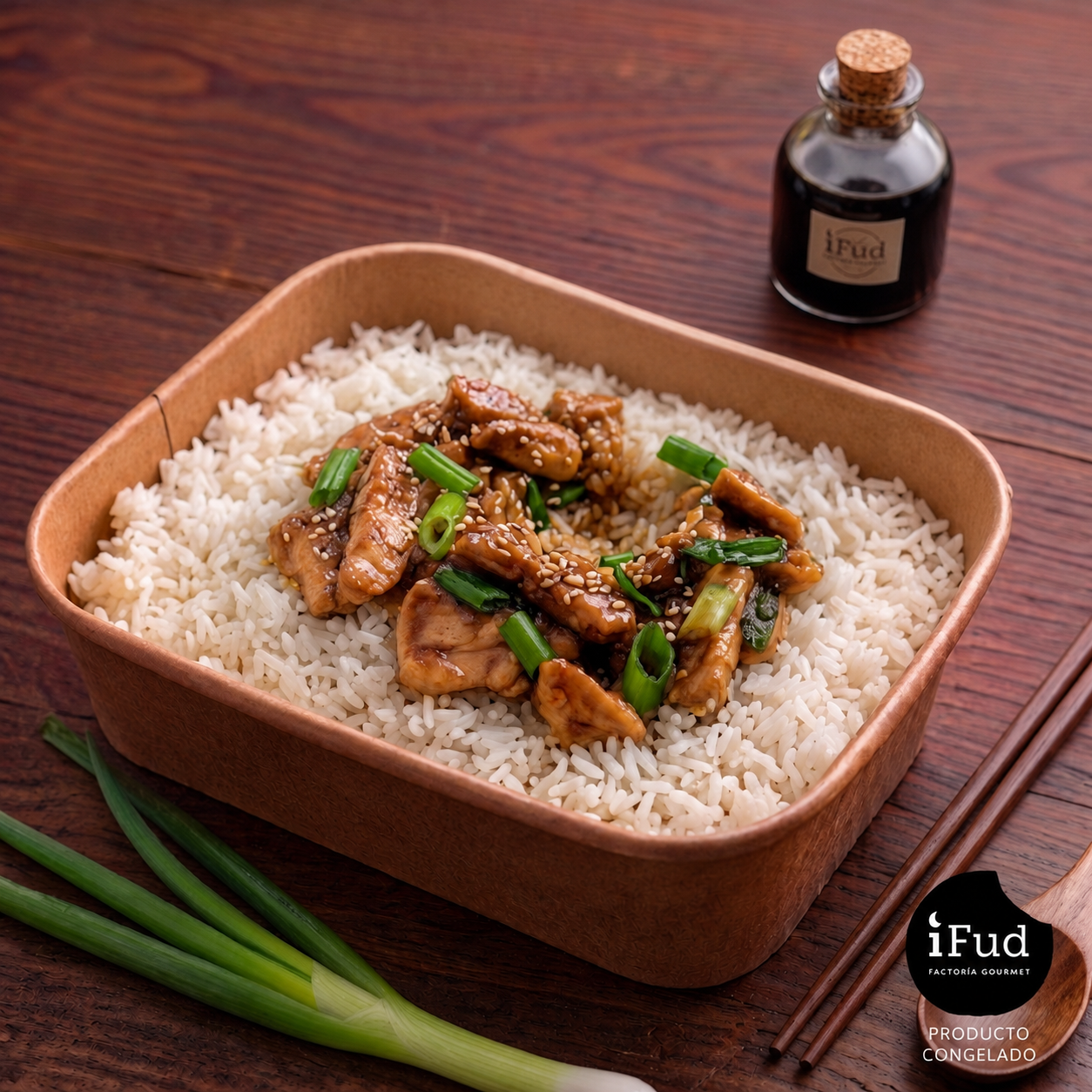 Pollo teriyaki con arroz
