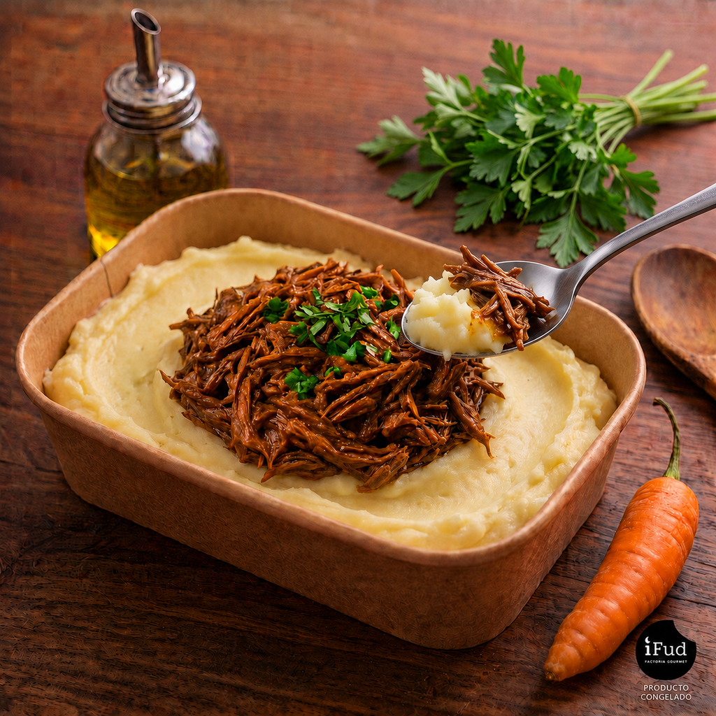 Carne mechada con puré