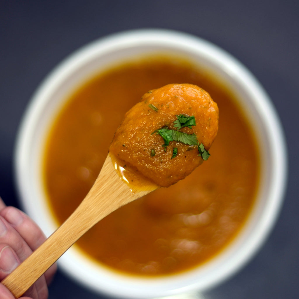 Crema de zapallo camote tipo thai