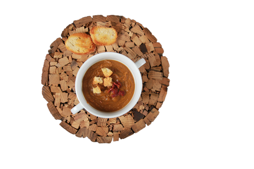 Crema de lentejas con tocino